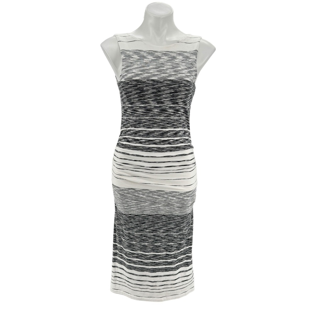 Athleta Comeback Tank Midi Dress SZ S Ruched Striped Long Comfy Modal Athletic - Picture 1 of 8